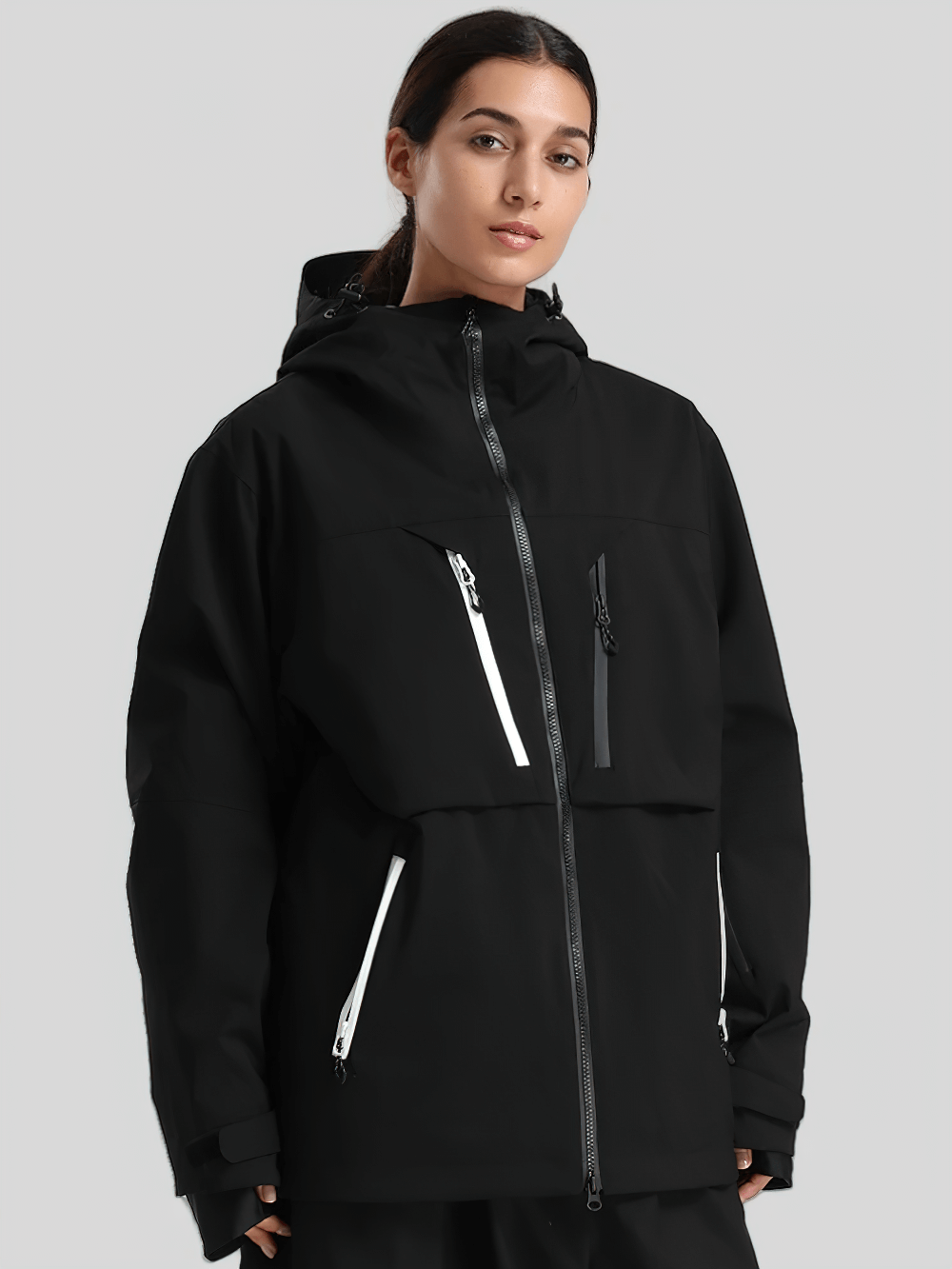 Outdoor Contrast-Zip Jacket with Adjustable Hood - SF4213