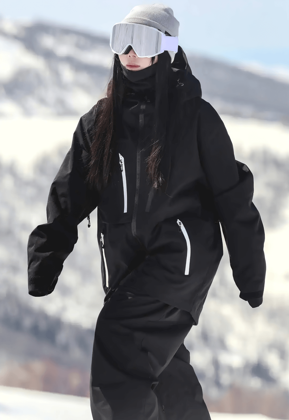 Outdoor Contrast-Zip Jacket with Adjustable Hood - SF4213