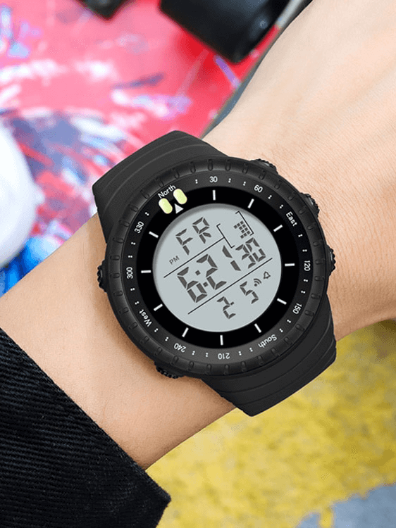 Outdoor sports digital watch with large screen, SF1313 model, featuring time, date, and stopwatch on a durable, water-resistant resin case.