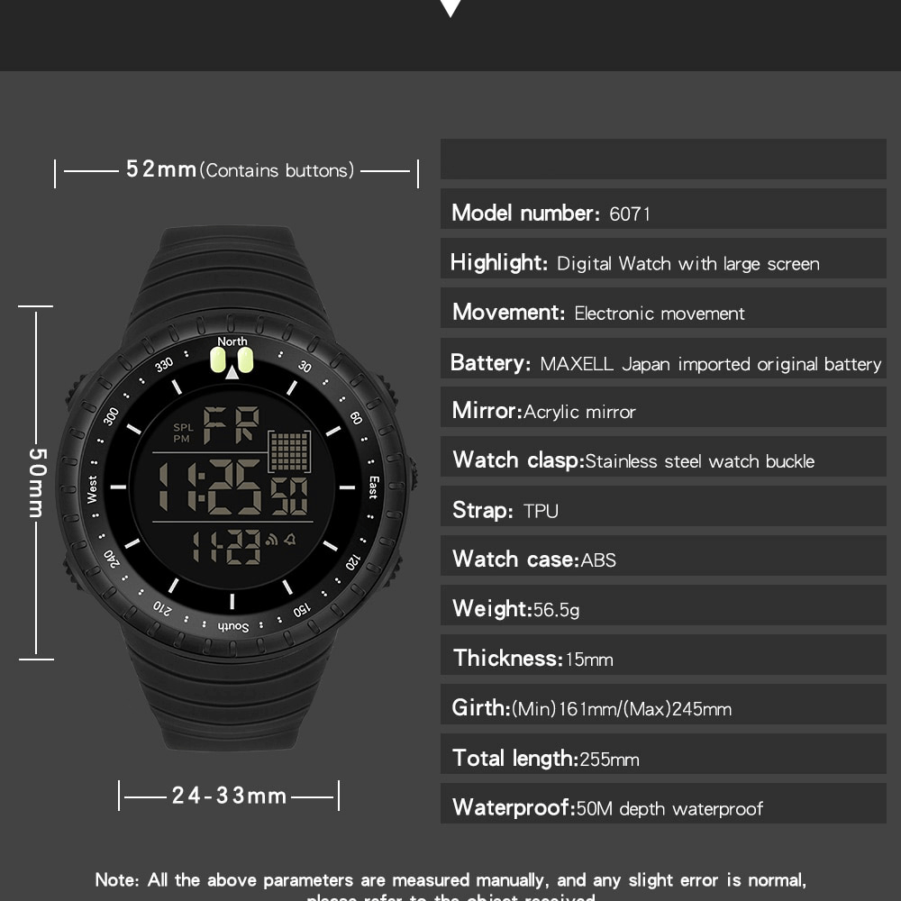 Outdoor-Sport-Digitaluhr mit großem Bildschirm / modische Armbanduhr – SF1313