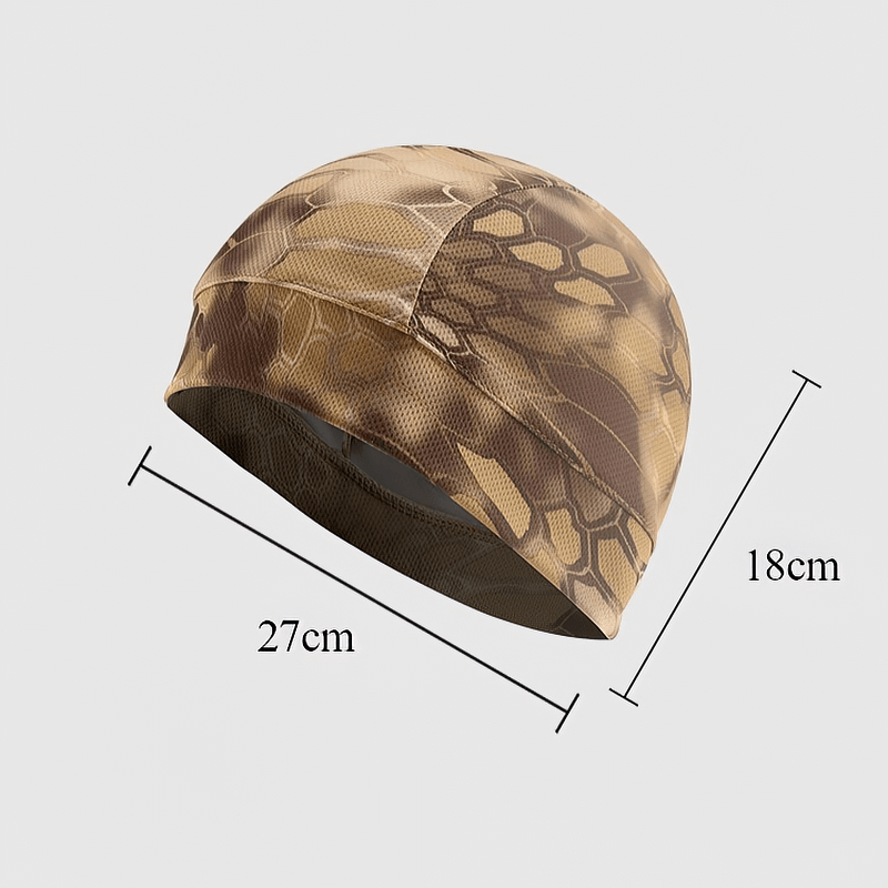 Outdoor sports windproof beanie with printed pattern, 27cm diameter, 18cm height, ideal for cycling and unisex use.