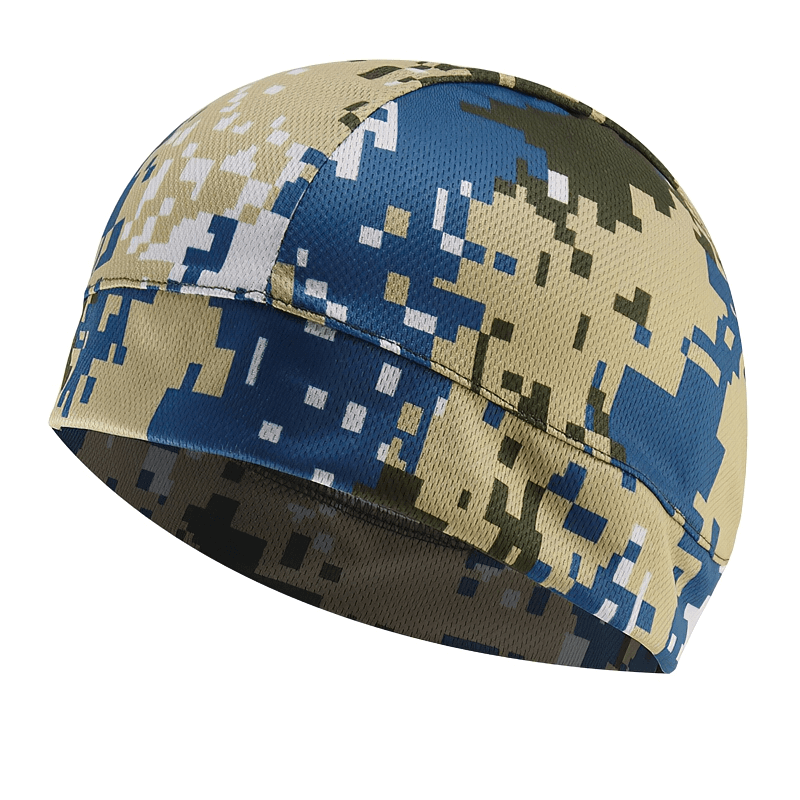 Outdoor sports windproof beanie with digital camo print, unisex design for cycling and activities. Soft, stretch, and breathable.