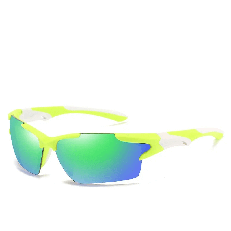 Sleek neon green sports sunglasses with UV protection and a wrap-around frame, perfect for athletes and outdoor adventures, model SF2213.