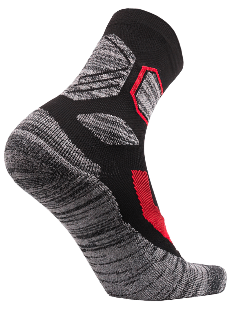Outdoor Sports Warm Skiing Sock - Soft, thick, and breathable for hiking and skiing. Knee-high design in black and red accents.