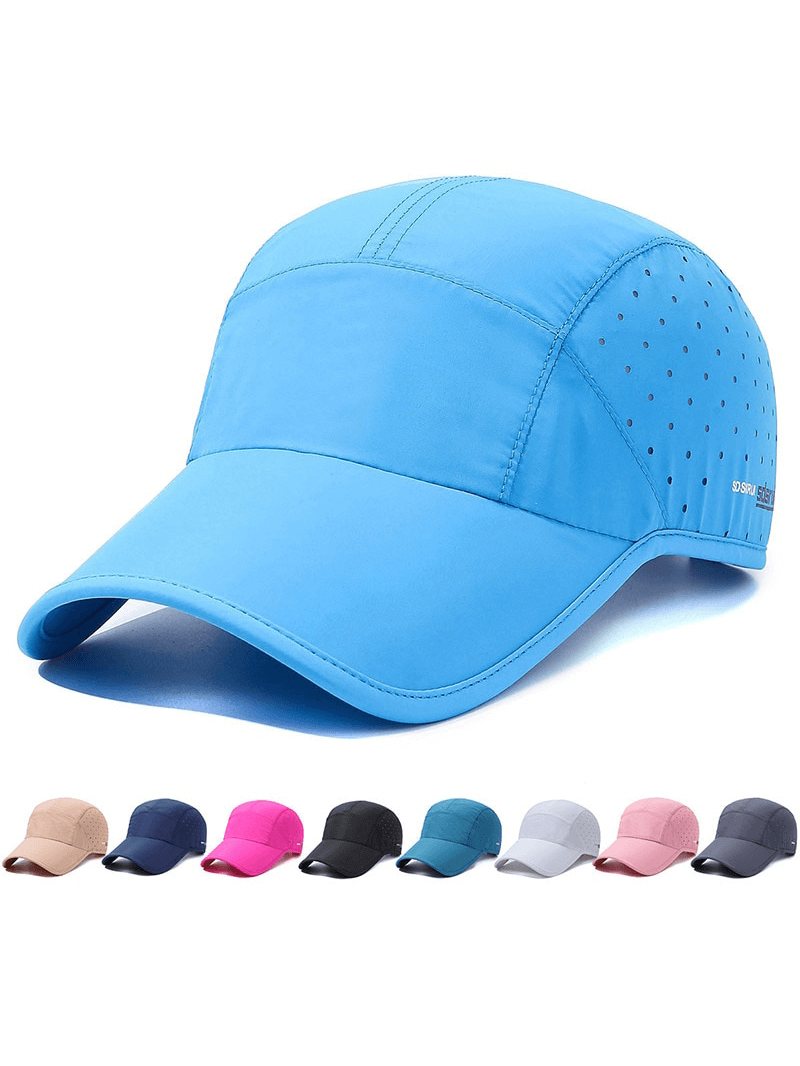 Outdoor Sports Waterproof Adjustable Baseball Cap in blue with multiple color options, perfect for all-weather sports. SF1365.