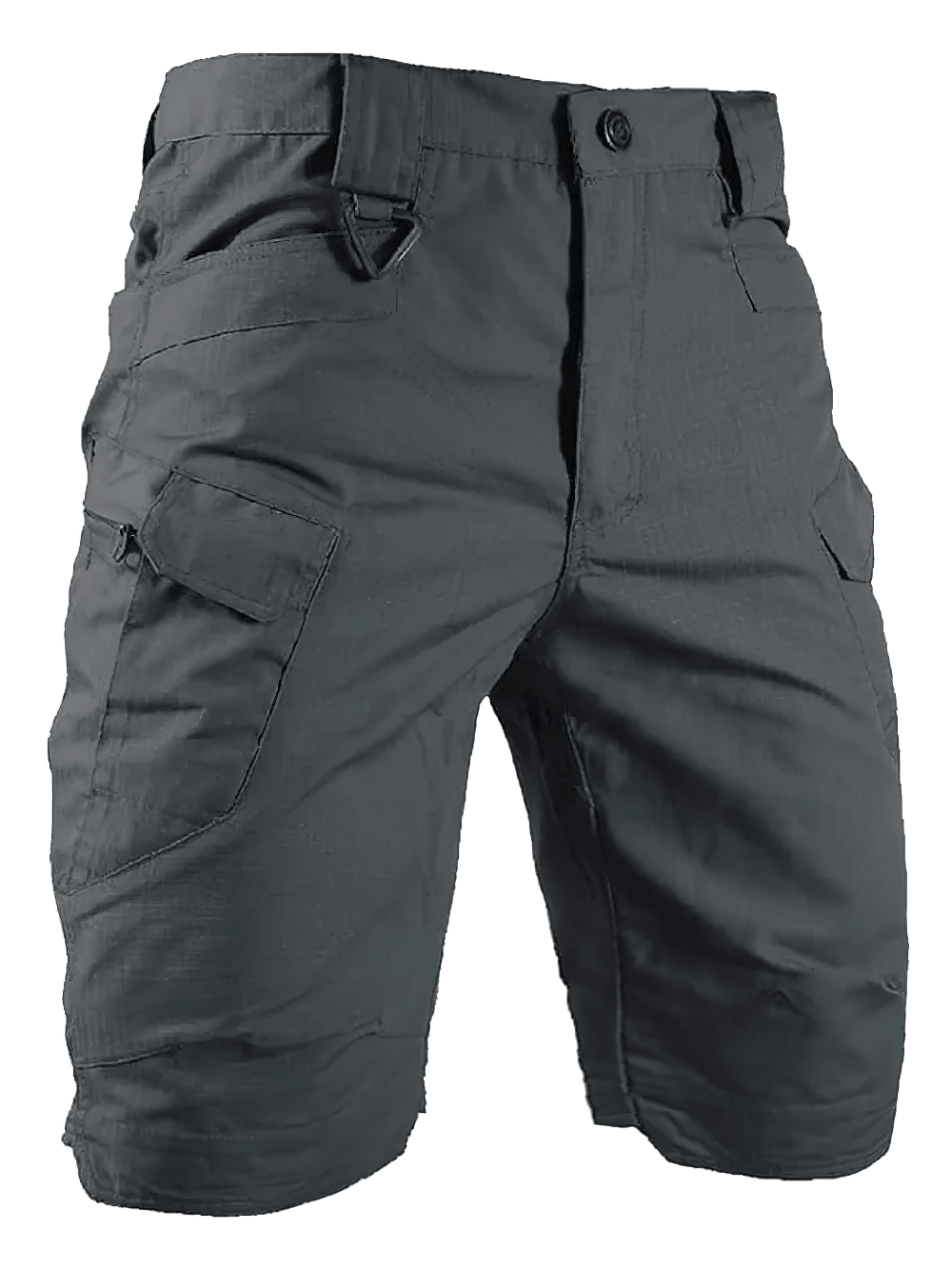 Alt Tag: Outdoor Tactical Cargo Shorts with Utility Pockets - SF4487 men's gray combat cargo shorts with utility flap pockets