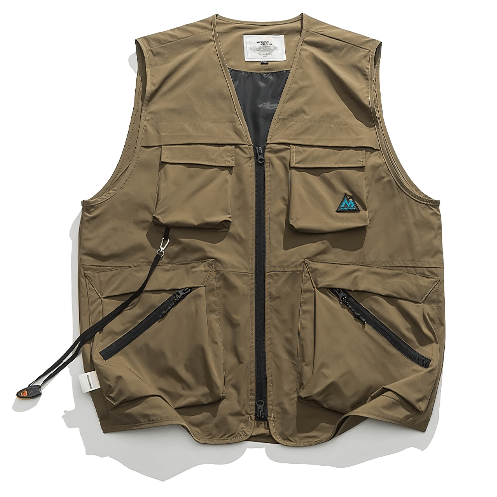 Lightweight Outdoor Tactical Utility Vest with Multiple Pockets, ideal for fishing, hiking, and camping. Adventure-ready in durable polyester.