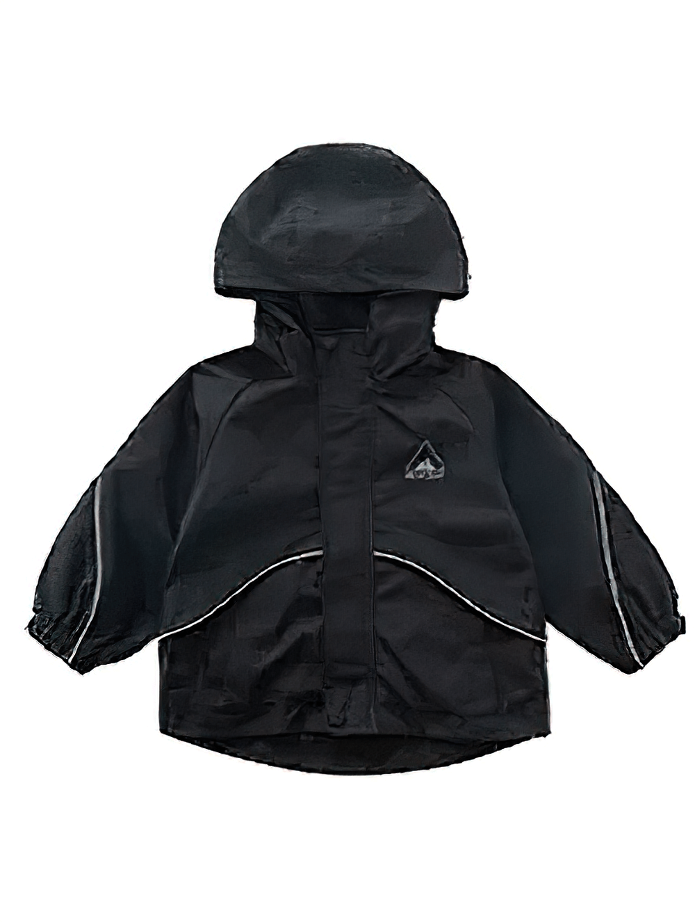 Outdoor Waterproof Children's Windbreaker Jacket - SF3571 in black with hood, perfect for rainy adventures.