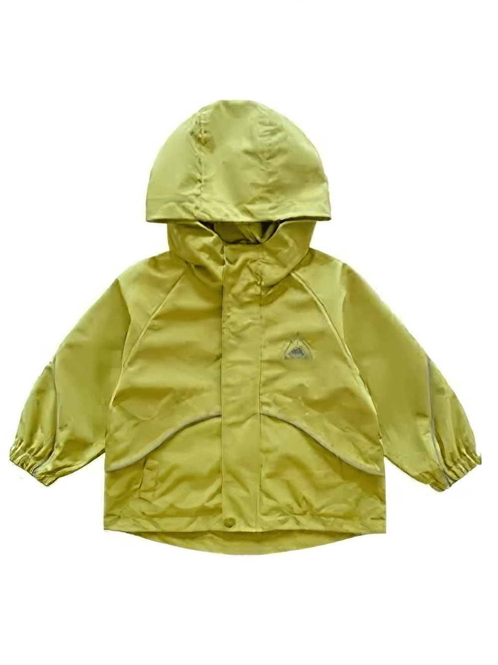 Bright yellow Outdoor Waterproof Children's Windbreaker Jacket - SF3571 with hood, perfect for rainy adventures.