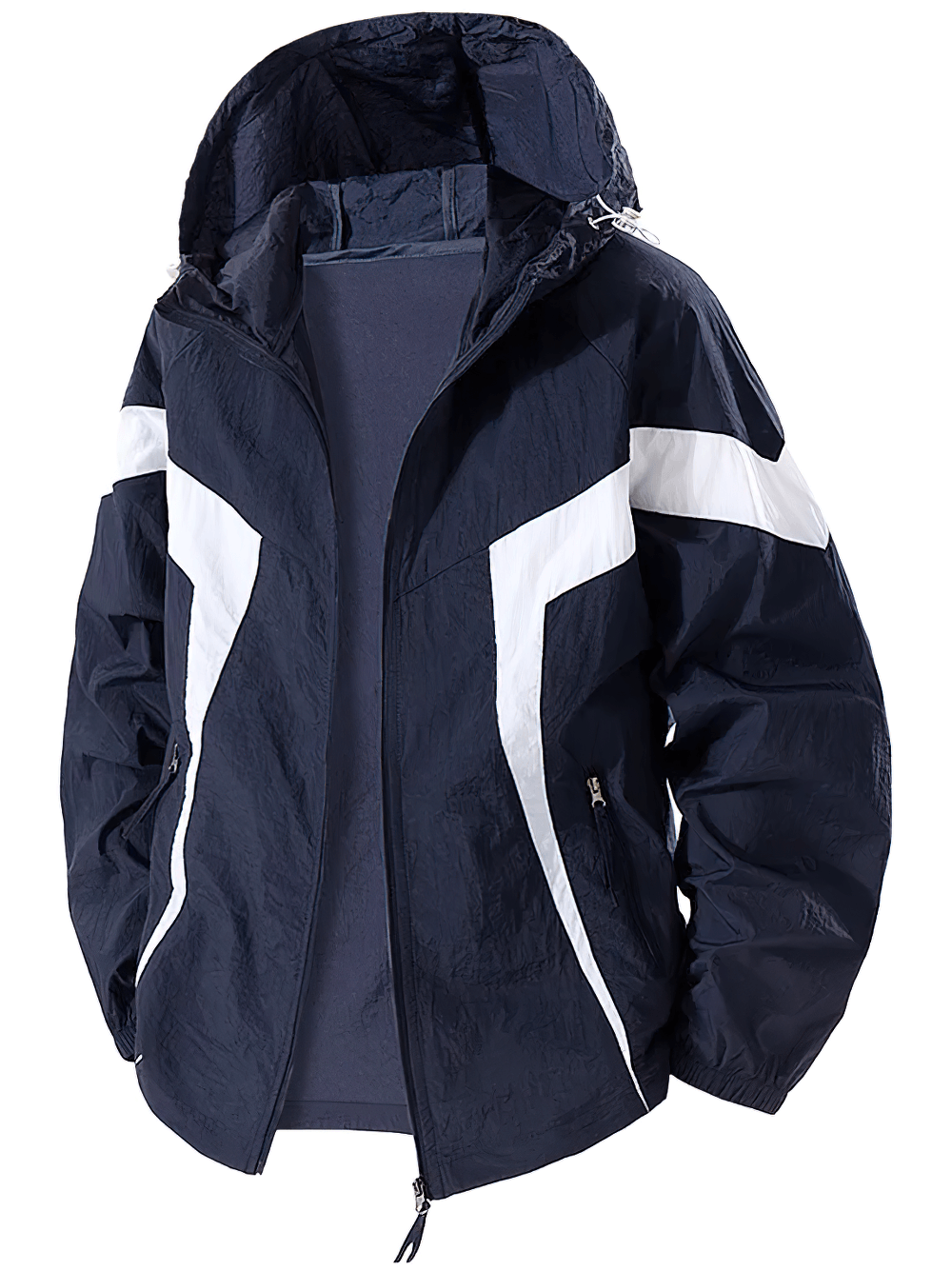 Outdoor Zip Rain Jacket with Sport Stripe Detail - SF4693