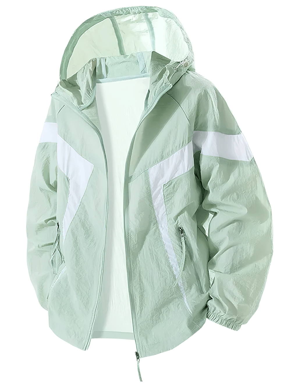 Outdoor Zip Rain Jacket with Sport Stripe Detail - SF4693