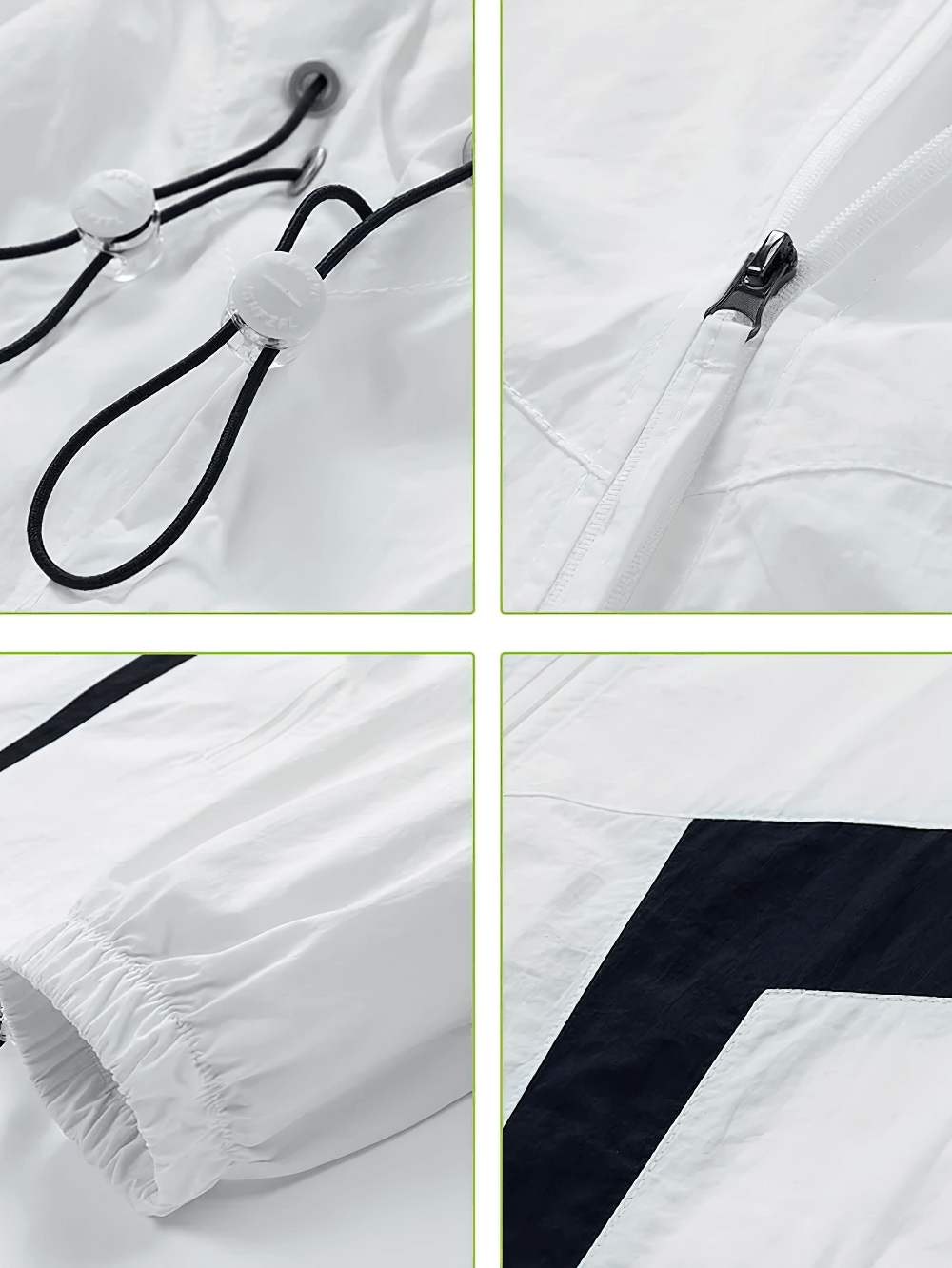 Outdoor Zip Rain Jacket with Sport Stripe Detail - SF4693
