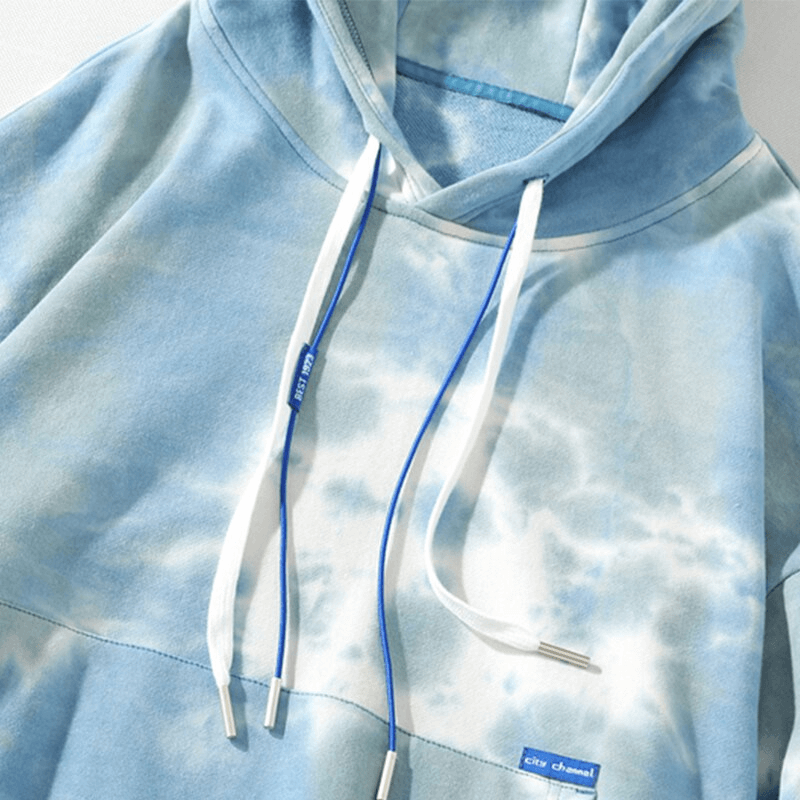 Comfy Oversized Cotton Hoodie with Abstract Print for Men, featuring a Relaxed Fit and Hooded Collar - Perfect for Casual Outfits