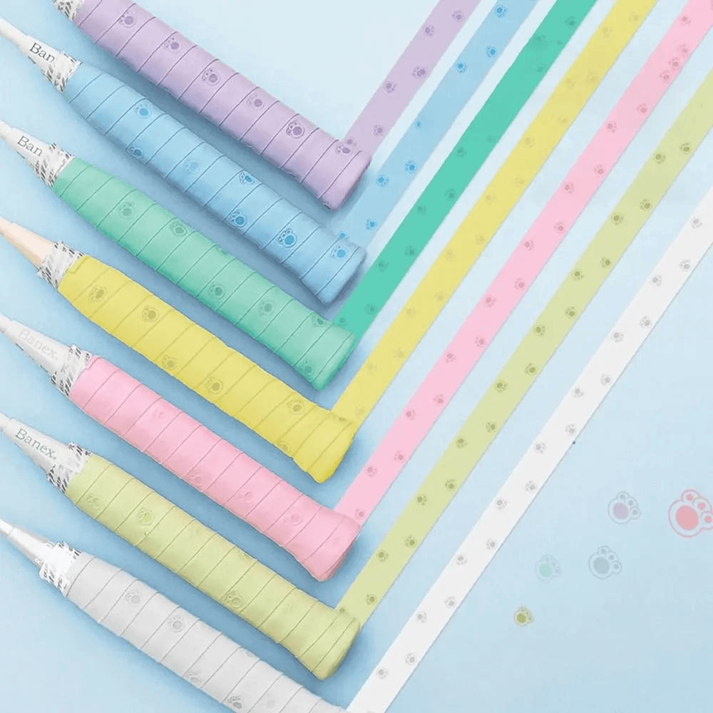 Colorful Paw Print Sports Overgrip Tape for Racket Handles - SF3460 in pastel shades