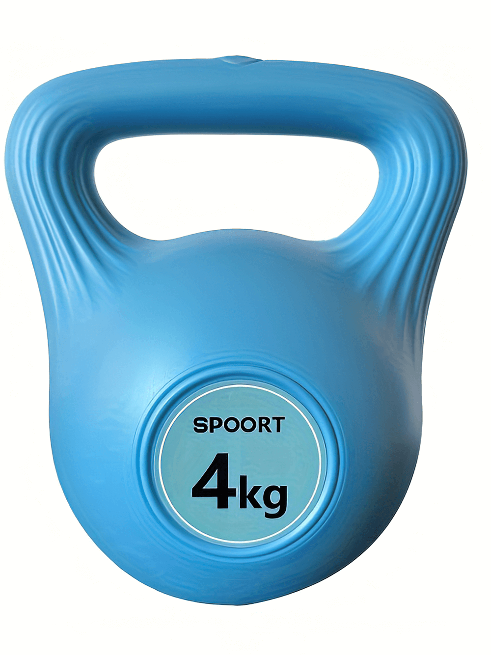 Adjustable PE water-filled kettlebell, 4kg, for home and gym strength training. Ergonomic design for secure grip and versatile workouts.