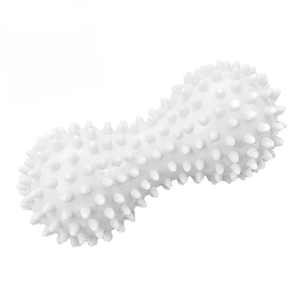 Peanut-shaped spiky massage ball for muscle relief with 360° hedgehog bumps, ideal for back and body massage therapy.