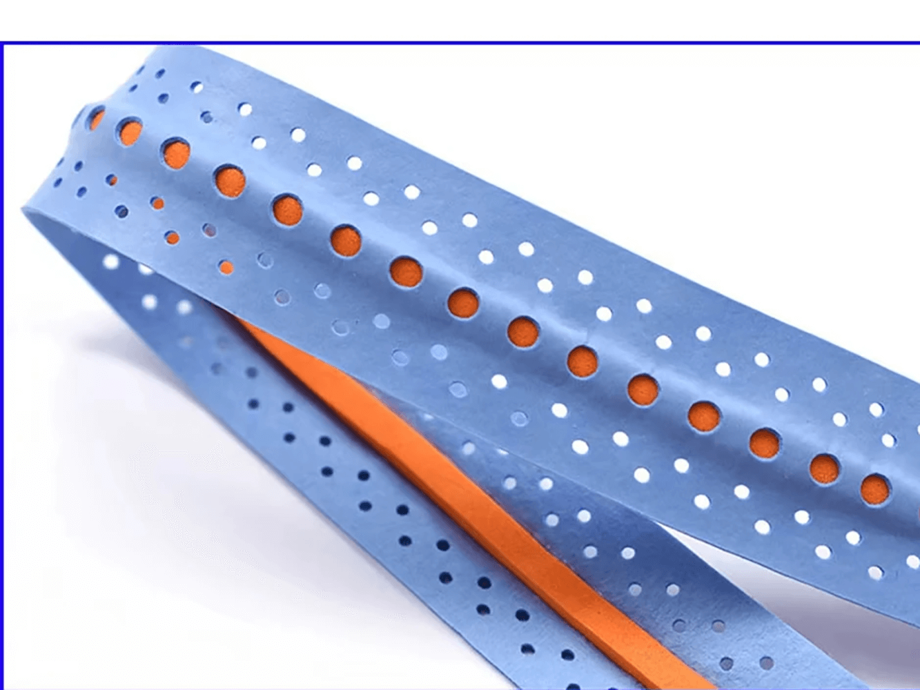 Perforated Anti-Slip Tennis Racket Overgrip Tape - SF3437 in vibrant blue, highlighting its sweat-absorbing and durable design.