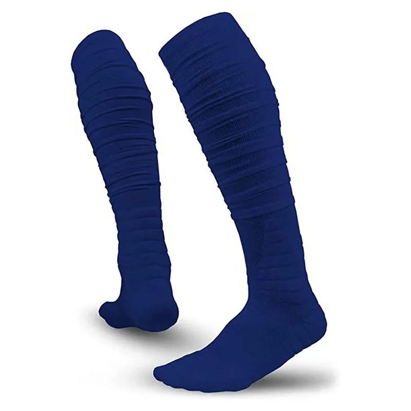 Blue performance knee-high rugby socks SF2226 with ribbed design for better fit, durable fabric, and reinforced heel for sports enthusiasts.