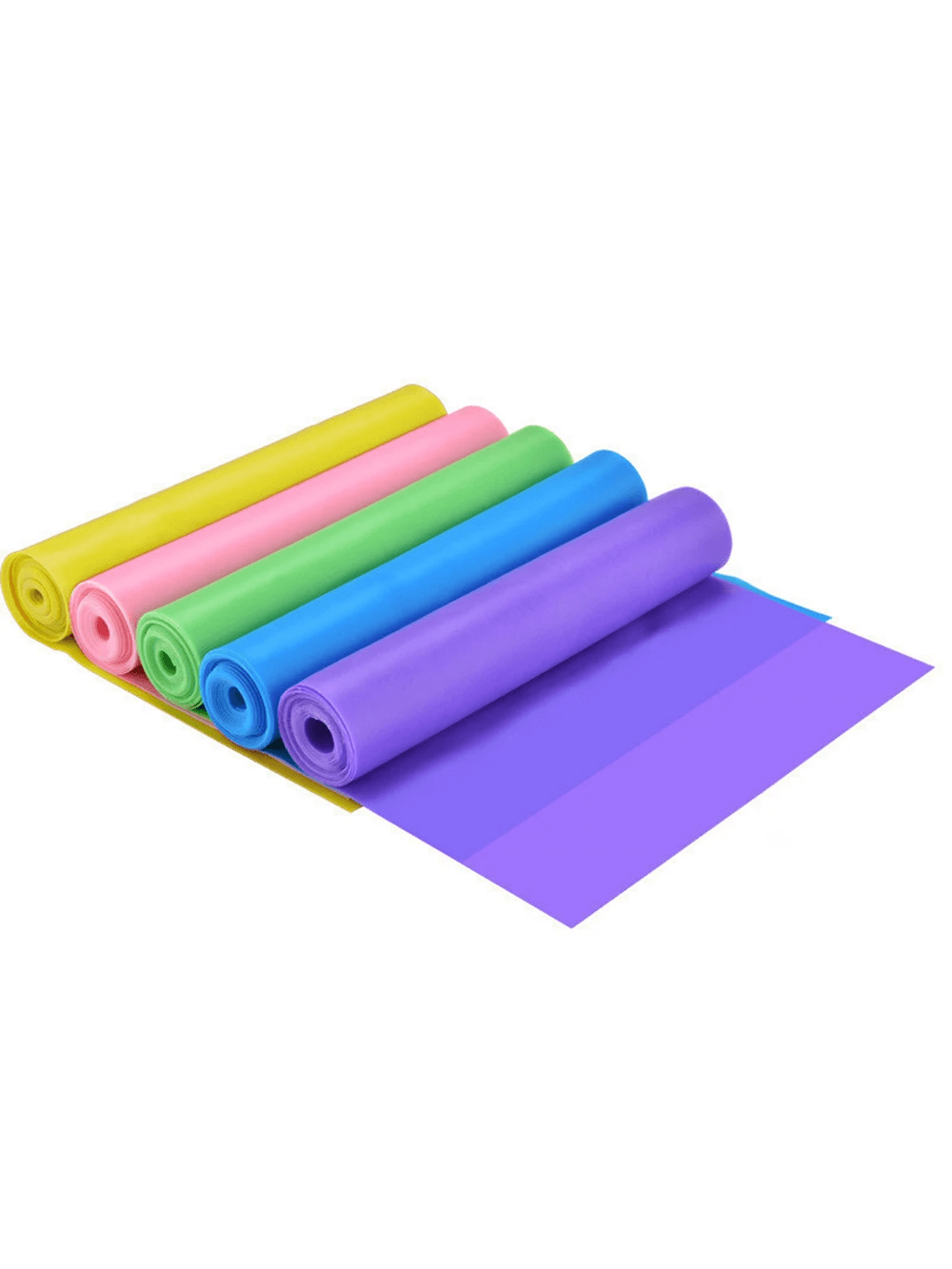 Colorful pilates resistance bands SF3302 for fitness and training, made from natural latex for home gym workouts.