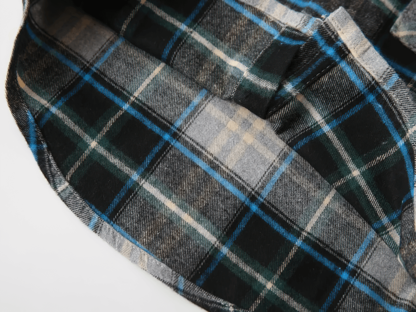 Stylish kids' blue and gray plaid flannel fabric from Plaid Hooded Long Sleeved Shirt for Boys and Girls - SF3524.