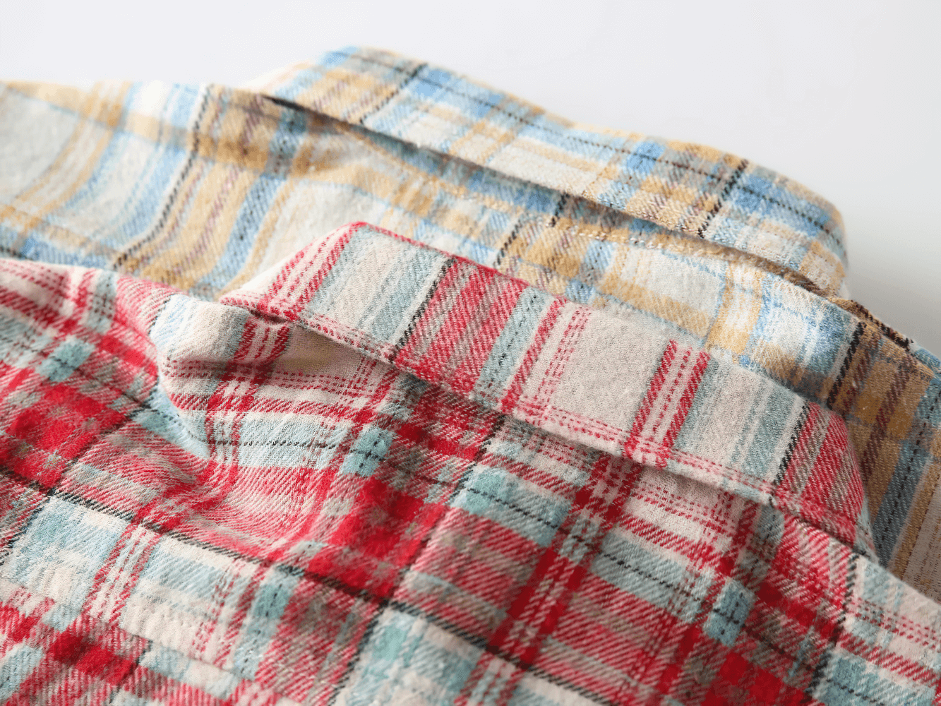 Plaid Long-Sleeved Button-Down Shirt for Kids - SF3523 in vibrant red and blue checks, ideal for a cozy autumn and winter look.
