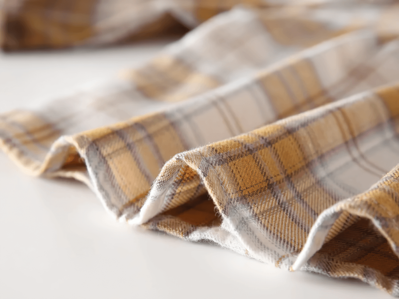 Close-up of Plaid Long-Sleeved Toddler Boys Flannel Shirt - SF3521 fabric, showing soft flannel texture and classic checked pattern.