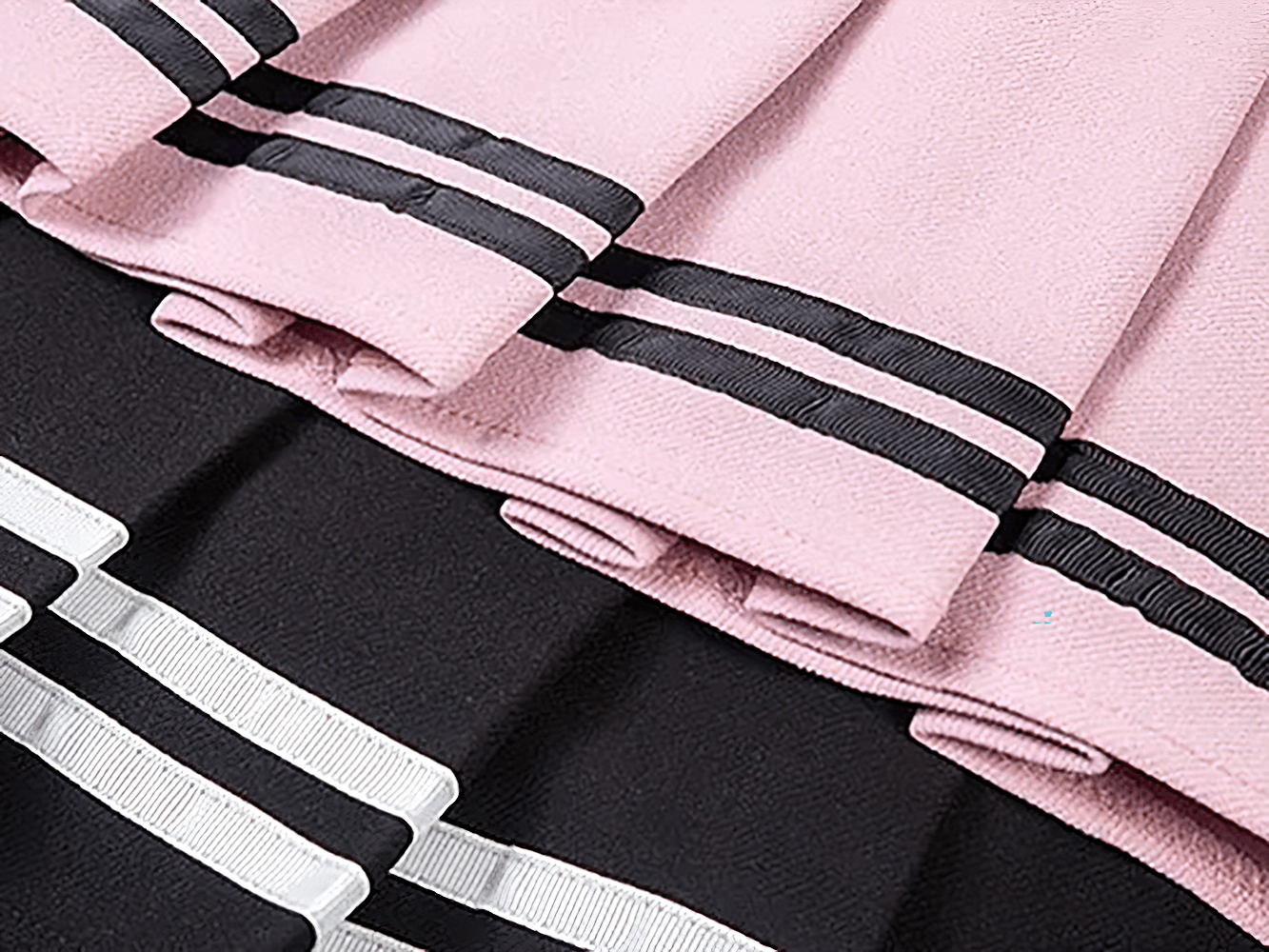 Pleated Tennis Mini Skirt with Stripe Hemline - SF4440