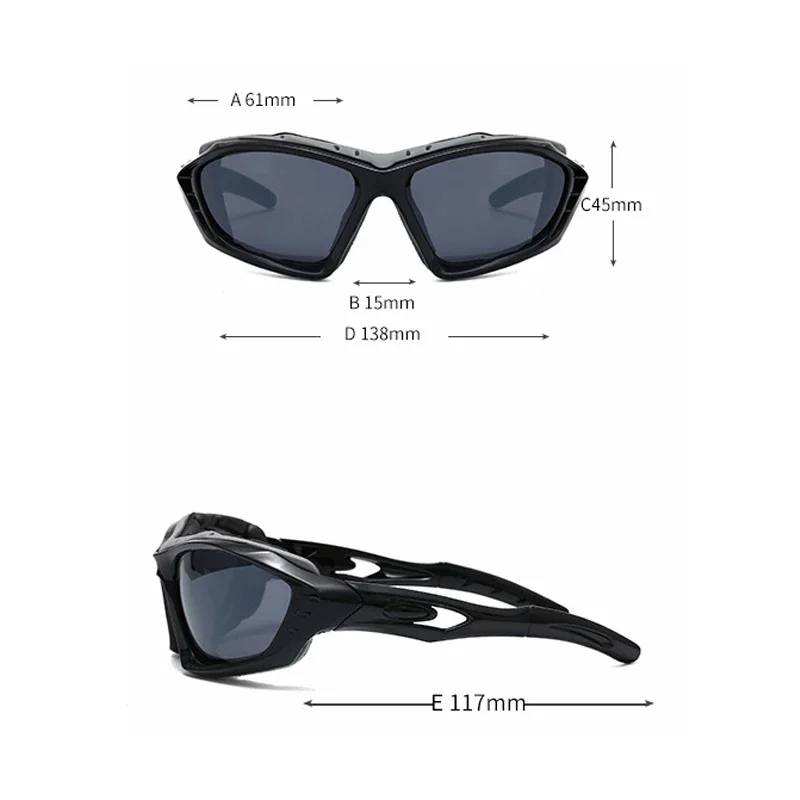 Polarized sports sunglasses SF2220 with dimensions for cyclists. Durable, lightweight, and UV protective bicycle eyewear.
