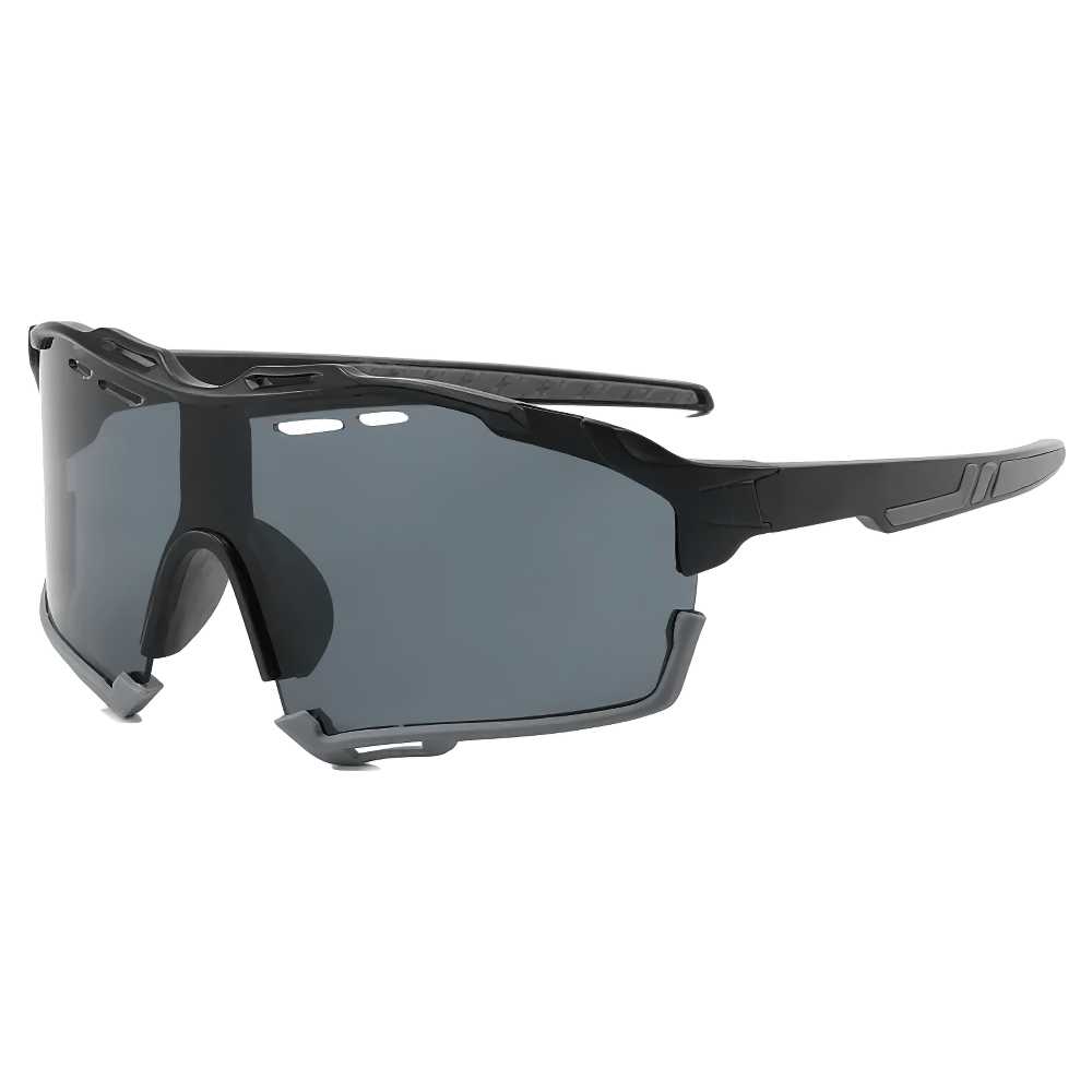 Polycarbonate half-rim cycling sunglasses SF2217 with multi-color frame, featuring durable lenses for road biking.