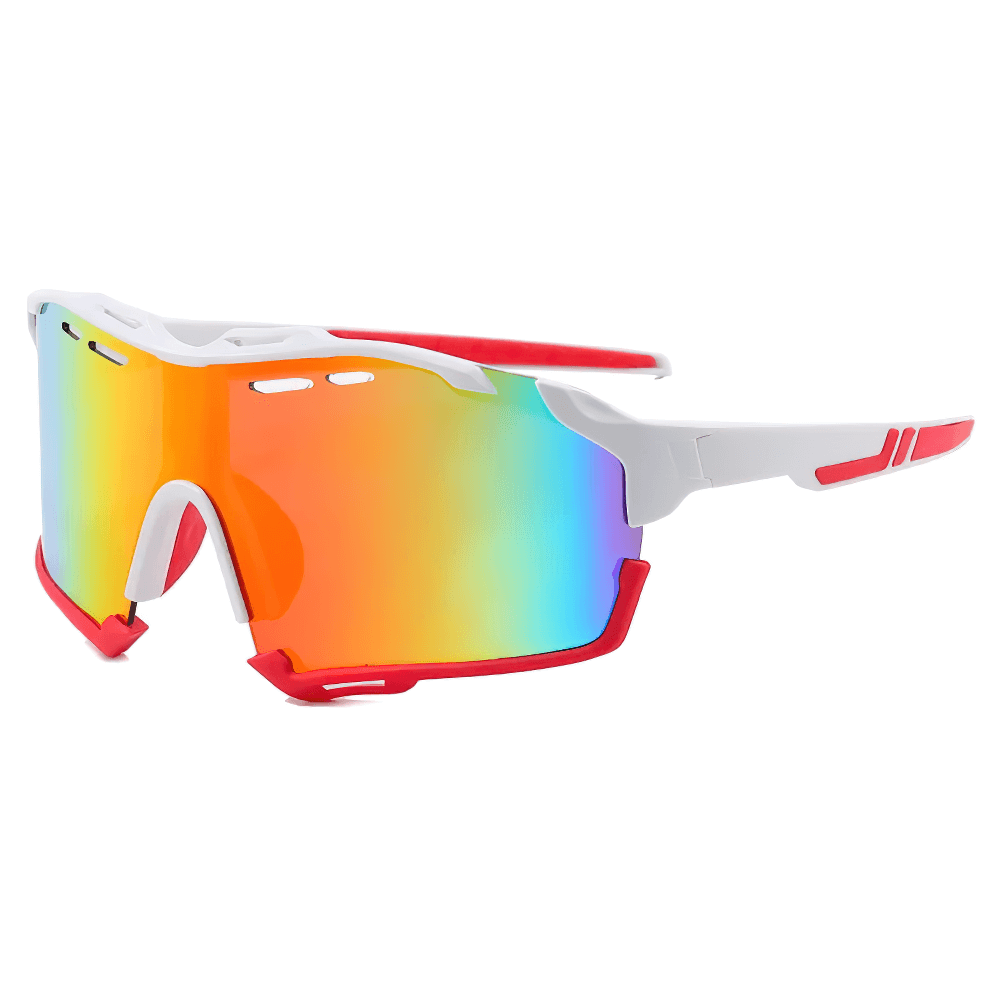 Multi-color polycarbonate half-rim cycling sunglasses SF2217 with vibrant lenses for optimal road biking performance.