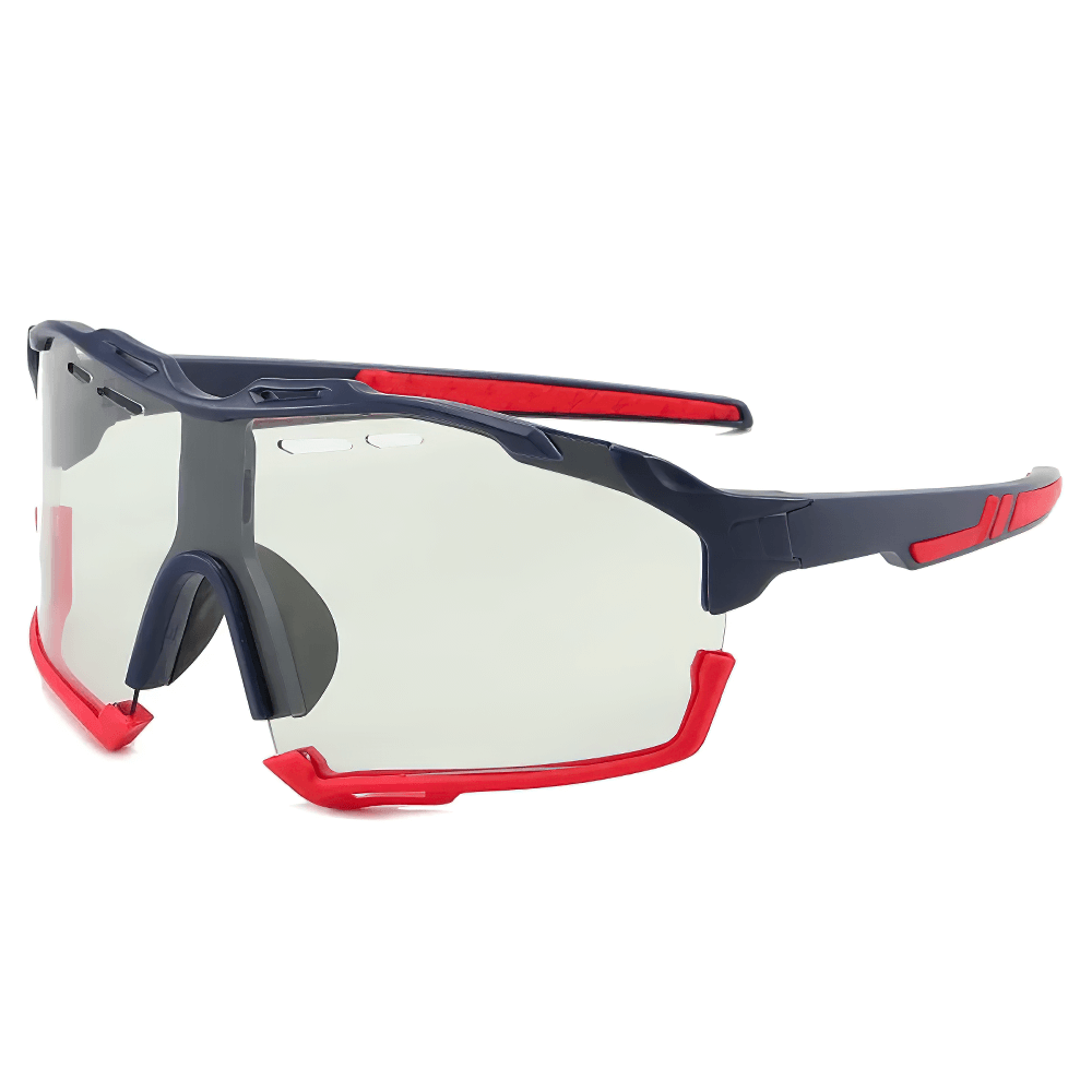 Polycarbonate half-rim cycling sunglasses SF2217 with multi-color frame for road biking, featuring durable lenses and stylish design.