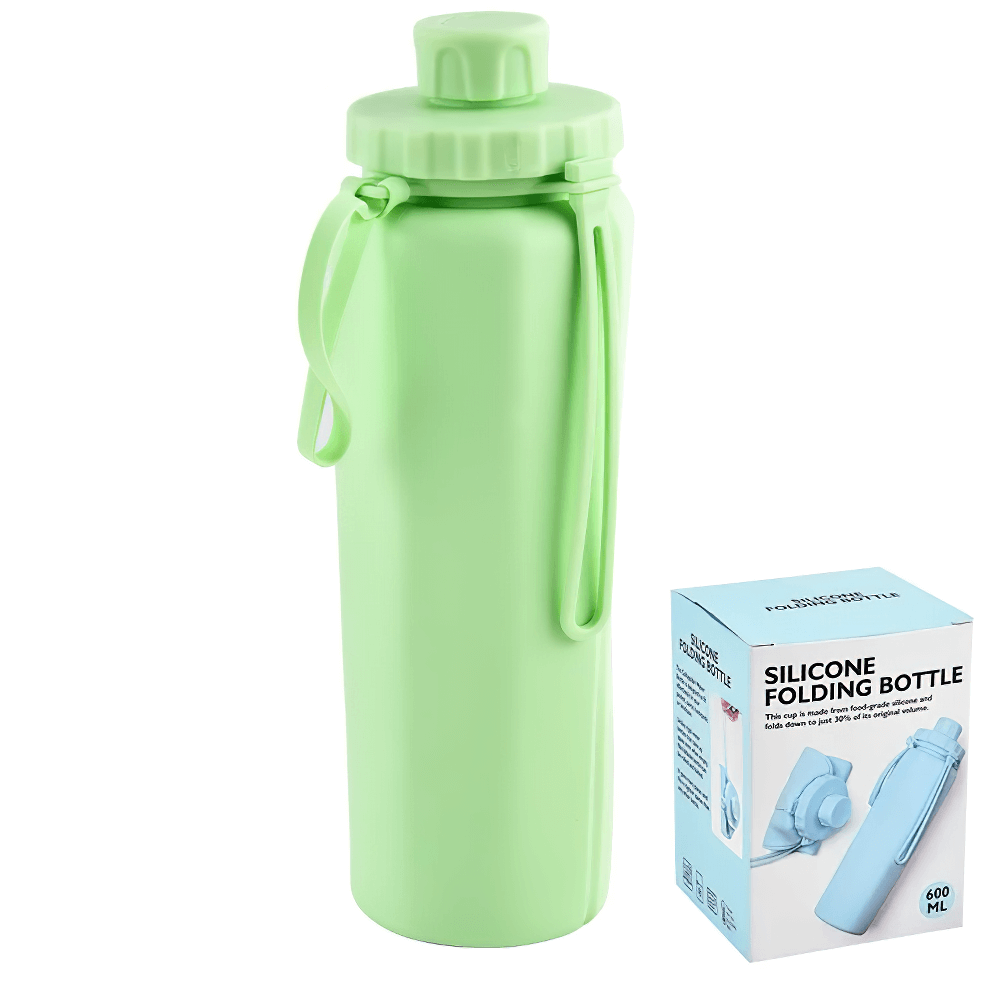 Portable Collapsible Bottle for Travel and Gym - SF3490, reusable silicone bottle with leakproof lid, perfect for outdoor adventures.