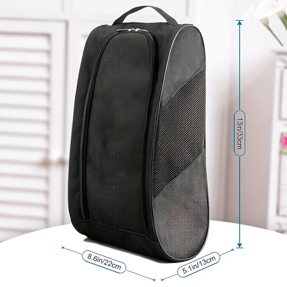 Portable footwear carrier SF2670 with lightweight shoe storage, durable polyester, zip closure, ideal for travel organization.