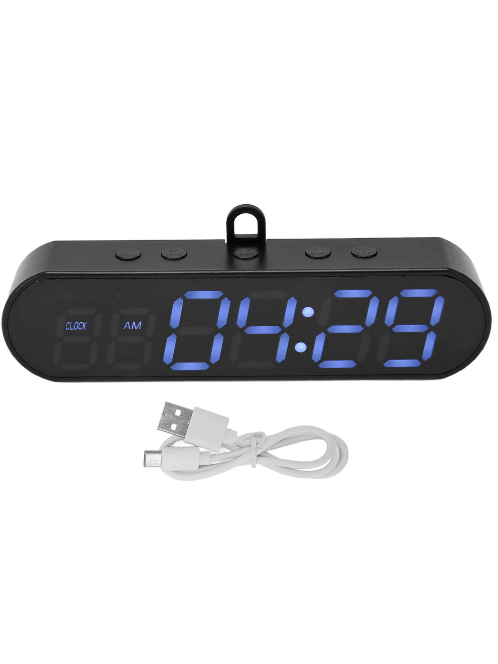 Portable gym timer with USB rechargeable battery showing time, perfect for workout sessions with alarm and remote control.