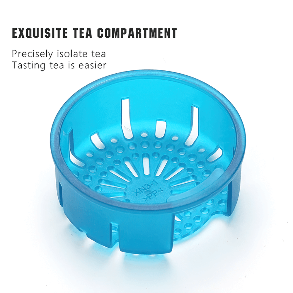 Blue tea compartment for precise tea isolation and easy tasting, designed to enhance your tea-drinking experience.