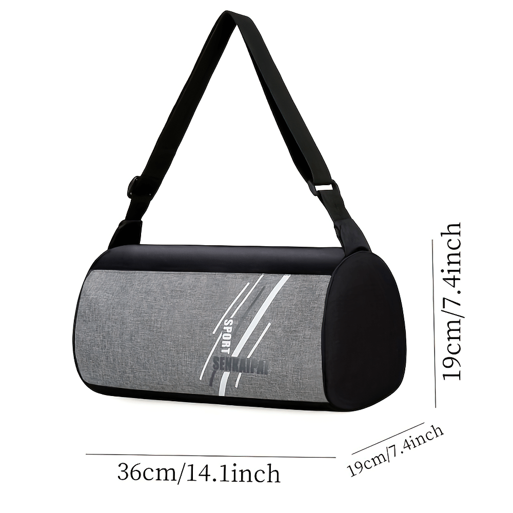 Trendy unisex cylinder sports bag SF2652 with adjustable strap, perfect for travel or daily use, featuring lightweight, colorblock design.