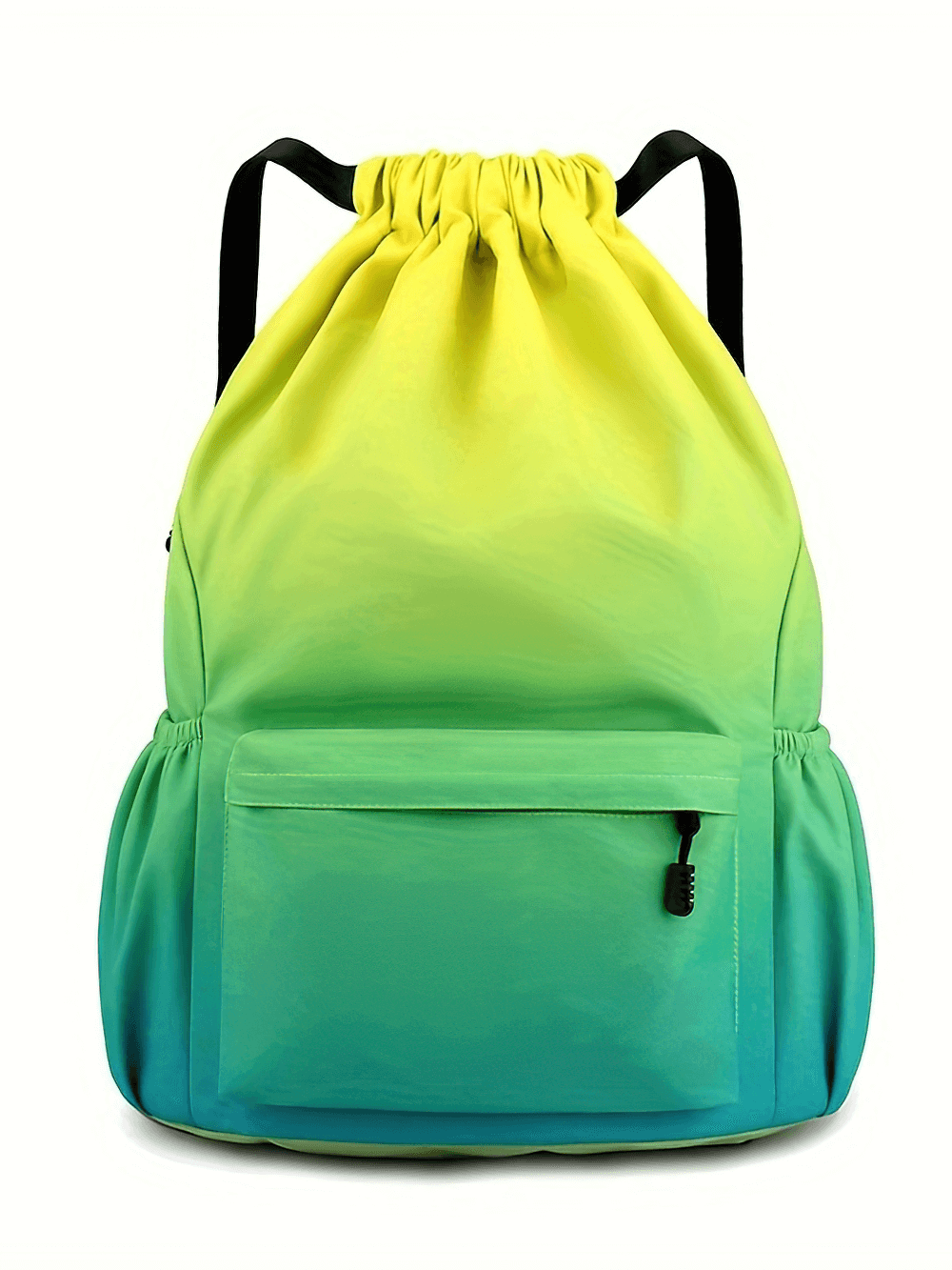 Rainbow gradient drawstring backpack for travel, SF2653, with large capacity and utility pocket, ideal for sports and camping.