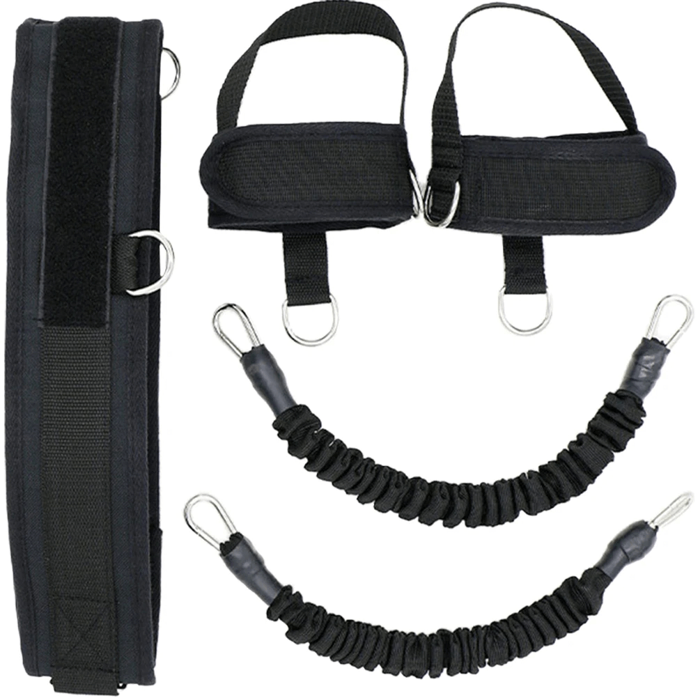 Portable resistance bands set with adjustable cuffs and waist belt for gym workouts targeting legs, hips, core, and endurance. Model: SF3417