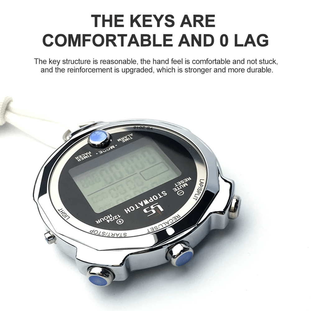 Precision digital timer SF3082 with luminous display and comfortable keys, perfect for sports training and accurate lap timing.