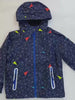 Boys Waterproof Hooded Outdoor Sport Jacket - SF3600 with geometric print, fleece lining for warmth, rain and wind protection.