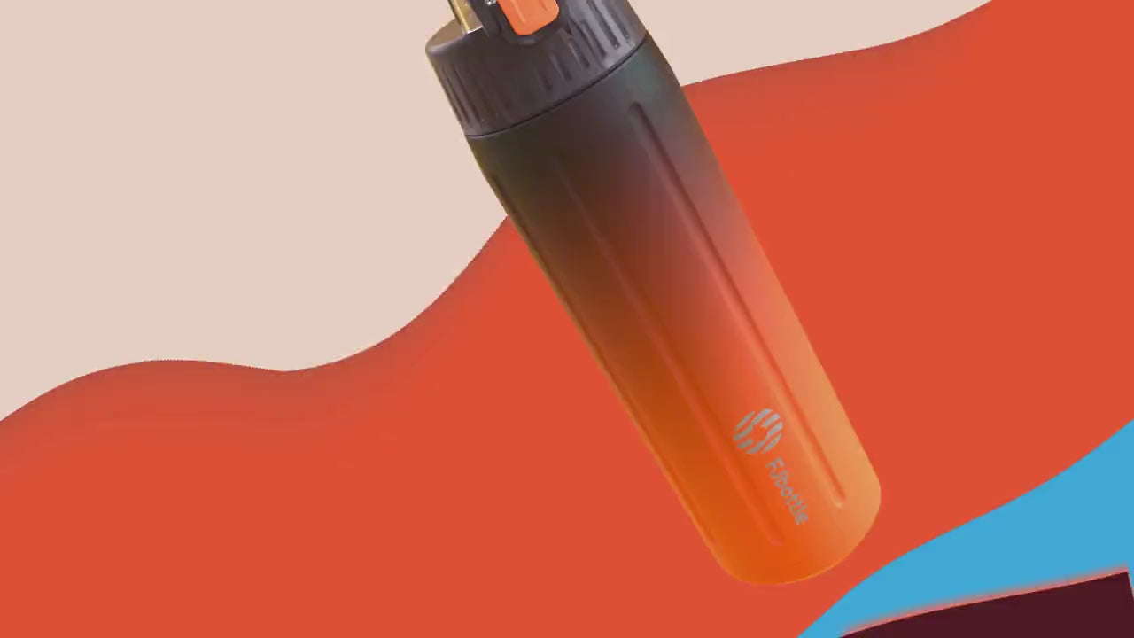 Vibrant 600ml insulated sports flask SF3072 in orange gradient, leak-proof stainless steel design for active lifestyles.
