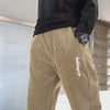 Close-up of Boys Velvet Sweatpants with Elastic Waistband - SF3741, featuring soft velvet fabric and corduroy texture, ideal for cold weather.