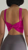 Women's Back-Knot Yoga Sports Bra with Fixed Pads - SF4061 in pink, featuring a stylish back-knot design and double straps, ideal for workouts.