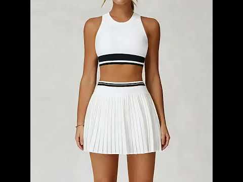 High Waist Pleated Active Skort for Tennis and Golf - SF4564 on a model, showcasing a stylish sporty look.