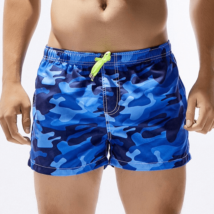 Short de bain court imprimé camouflage pour hommes / vêtements de plage pour hommes - SPF1473 
