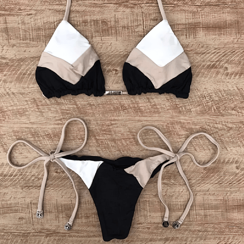 Bedruckter sexy separater Damen-Badeanzug mit Schnürung – SF1606 