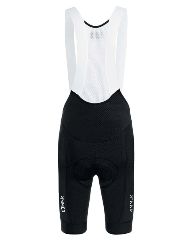 Men's Pro Cycling Bib Shorts with 3D Shockproof Padding, breathable mesh fabric, and non-slip leg webbing for long-distance riding.