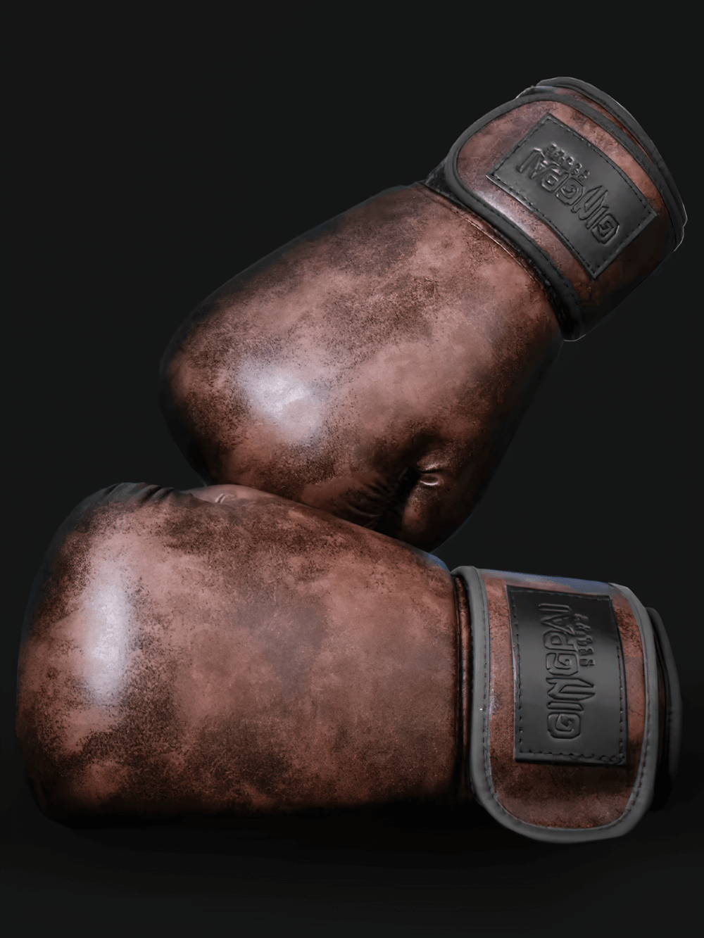 Premium PU Leather Boxing Gloves SF3086 with wrist strap for secure fit, ideal for training and sparring, in stylish brown design.