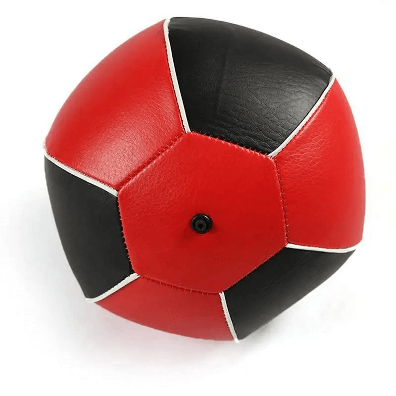 Red and black PU leather speed ball for boxing and MMA training, perfect for gym workouts and enhancing reflexes and coordination.
