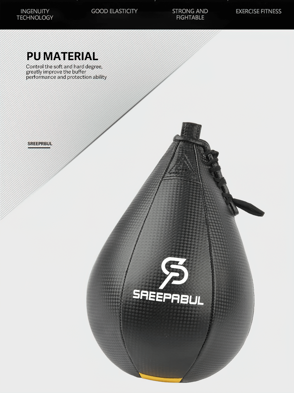 PU Speed Punch Ball for Boxing SF3162 with reinforced stitching and smooth rebound, ideal for precision and power training.
